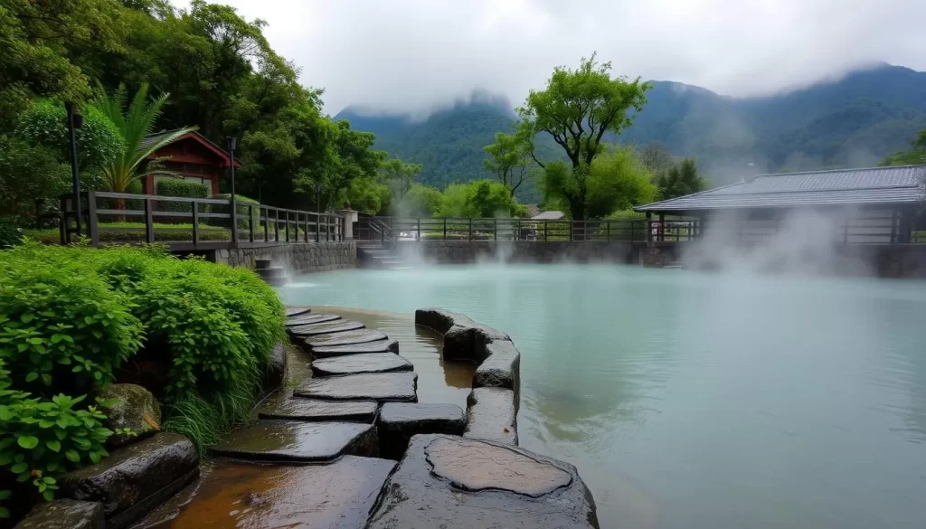 Image of a serene onsen scene in Aso