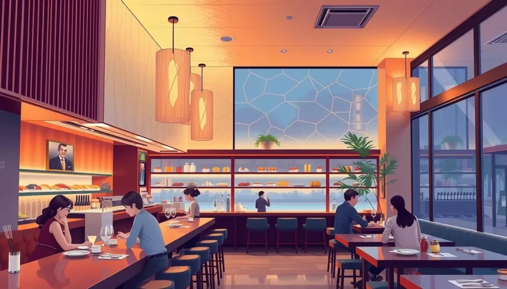 Image of a serene sushi bar in Los Angeles