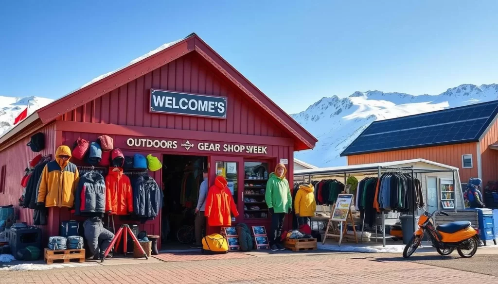 Image of a shop selling outdoor gear in Longyearbyen