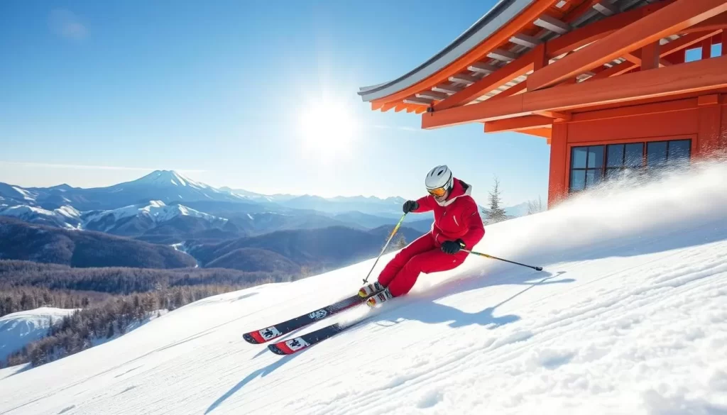 Image of a skier at a Fukushima ski resort