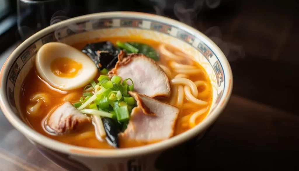 Image of a steaming bowl of Wakayama Ramen