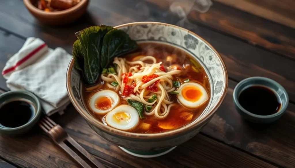 Image of a steaming bowl of ramen