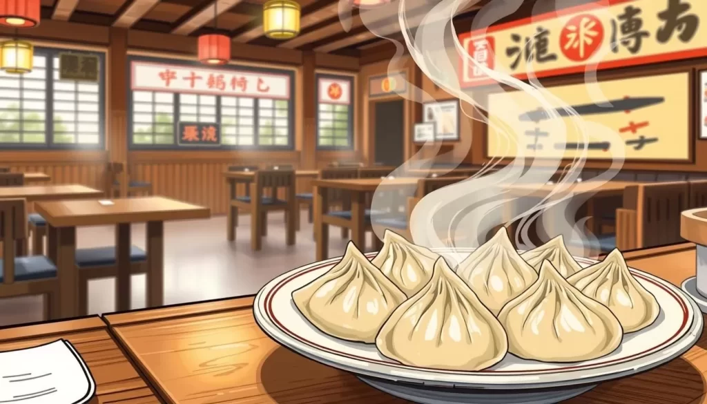 Image of a steaming plate of gyoza at a Utsunomiya restaurant