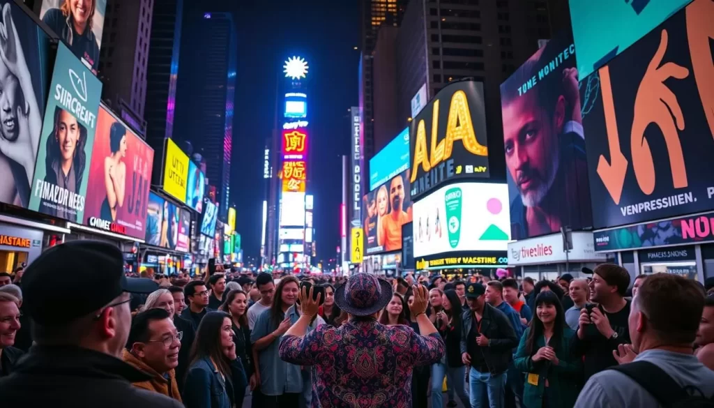 Image of a street performer in Times Square