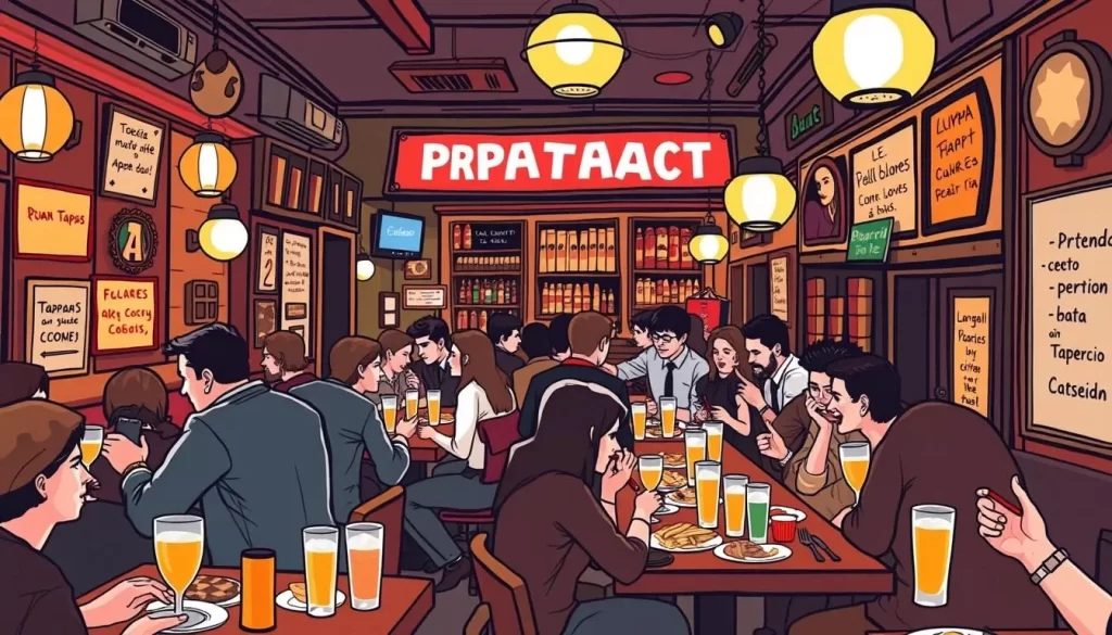 Image of a tapas bar in Madrid or San Sebastián