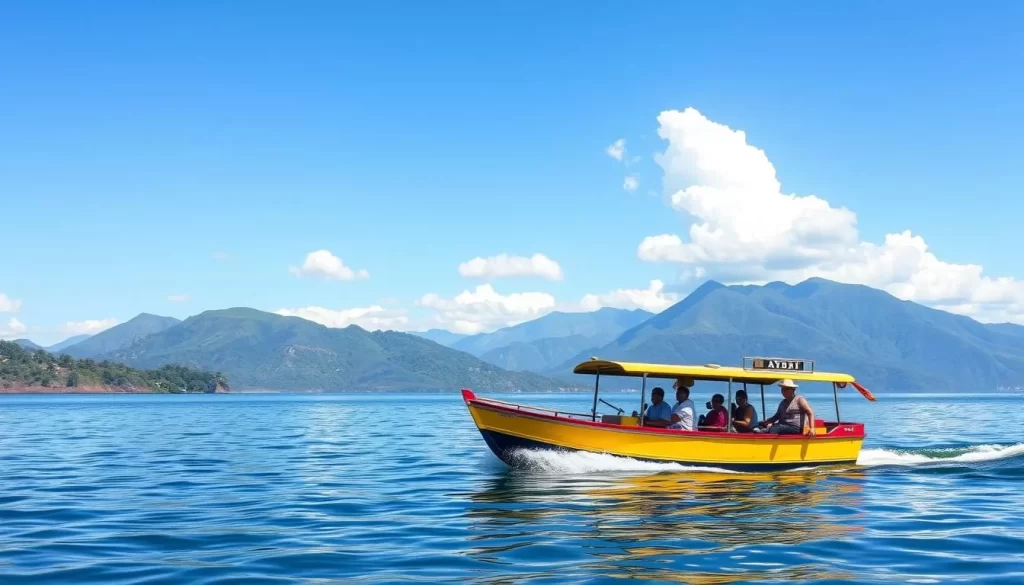 Image of a taxi boat on Lake Atitlan