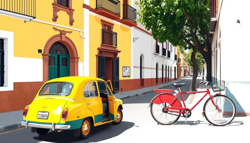 Image of a taxi or a bicycle in Granada