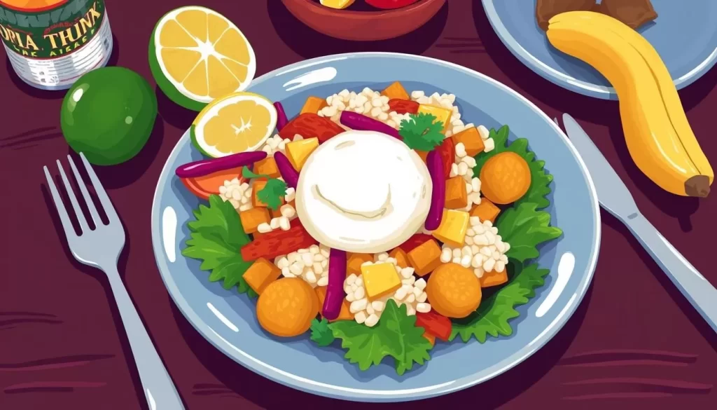 Image of a traditional Caribbean dish in Cahuita