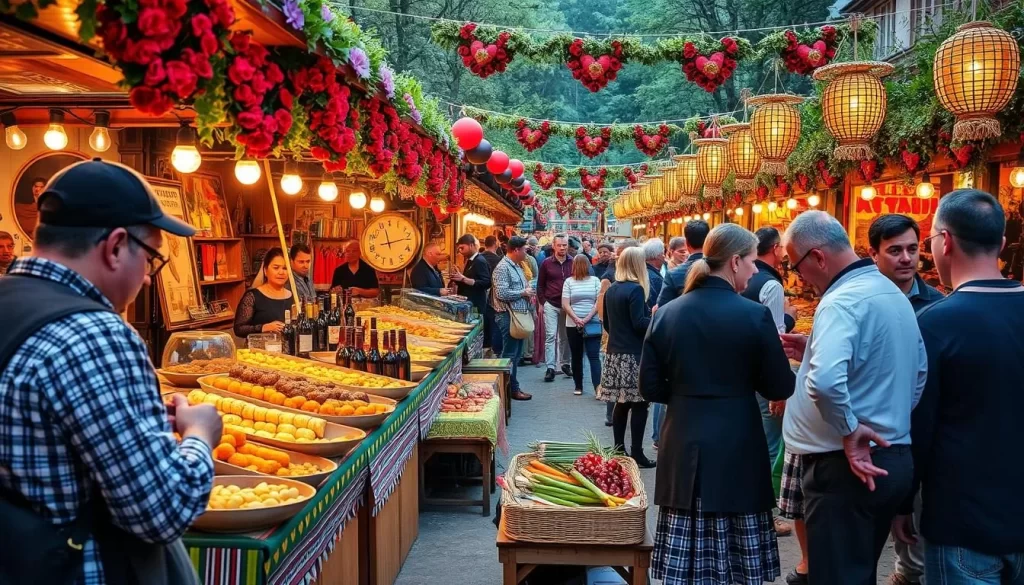 Image of a traditional Georgian wine and food festival