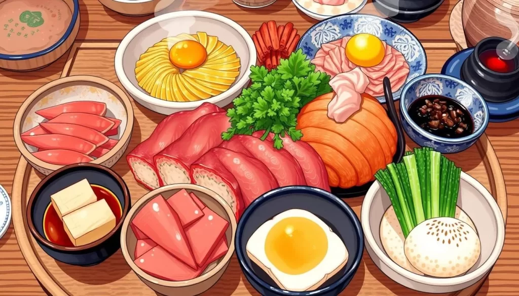 Image of a traditional Japanese meal featuring local Aso ingredients