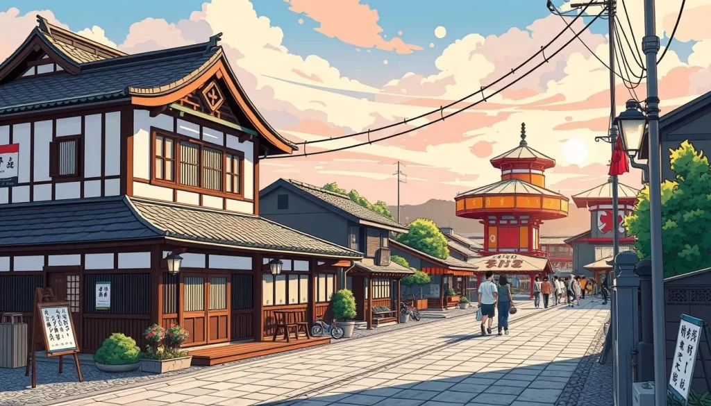 Image of a traditional Japanese ryokan near a festival site in Hyōgo Prefecture
