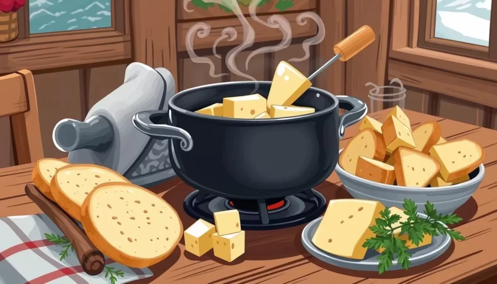 Image of a traditional Swiss fondue dish
