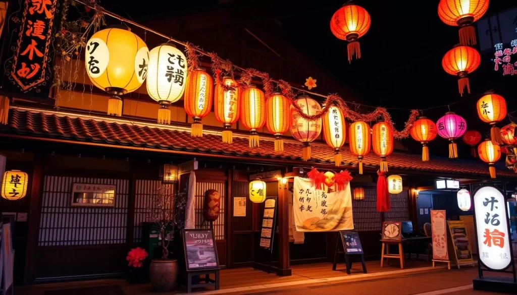 Image of a traditional ryokan inn in Wakayama Prefecture during a festival