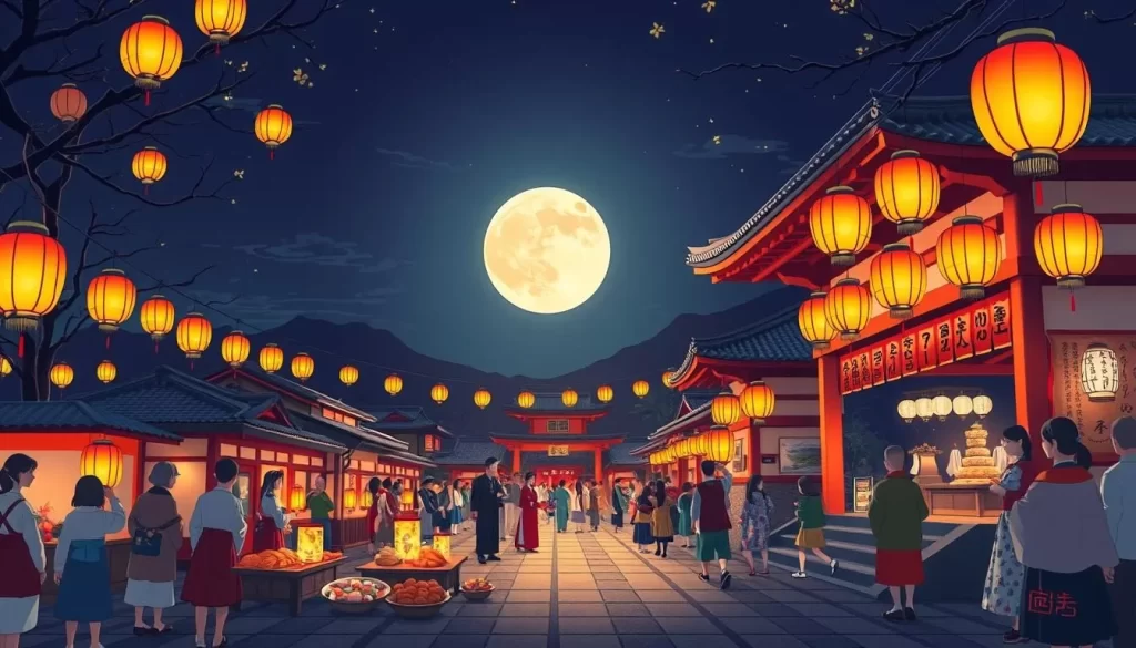 Image of a traditional tsukimi event in Nagasaki