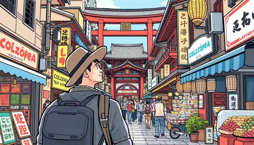 Image of a traveler navigating through Kōchi City