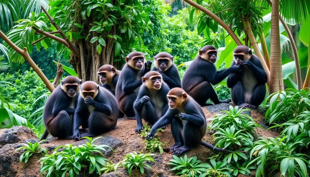 Image of a troop of monkeys on Monkey Island