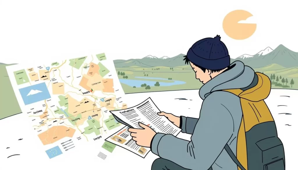Image of a visitor planning a trip to Iqalugaarjuup Nunanga Territorial Park
