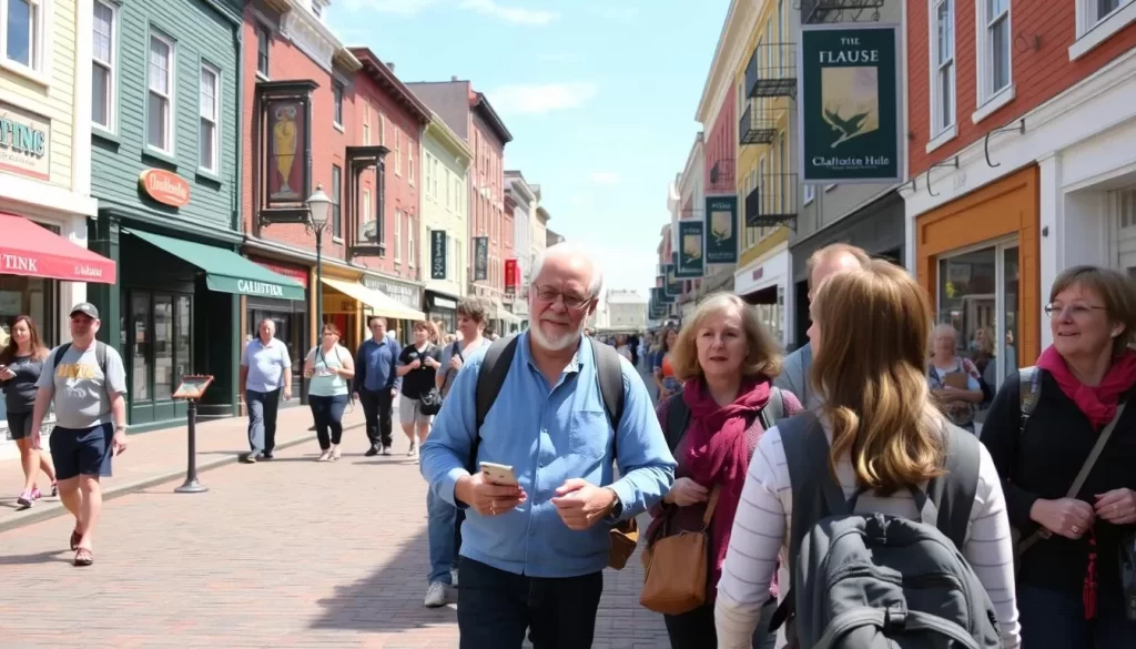 Image of a walking tour guide in downtown Charlottetown