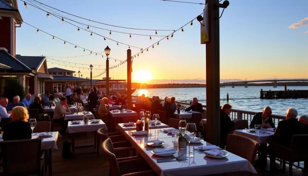 Image of a waterfront dining scene in Summerside, Prince Edward Island