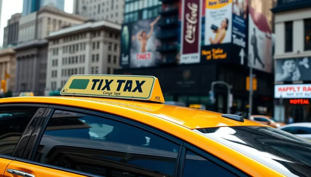 Image of a yellow NYC taxi cab