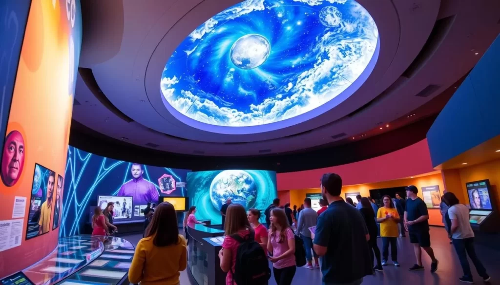Image of an interactive exhibit or the planetarium at the Lafayette Science Museum.