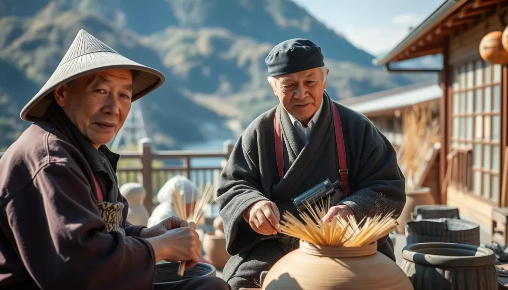 Image of artisans working on traditional crafts in Shimane Prefecture