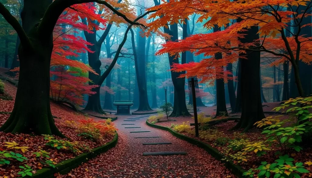 Image of autumn foliage in Nikko's sacred forest