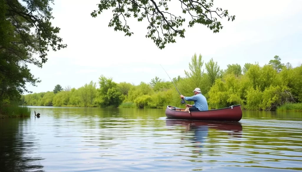 Image of canoeing or fishing in Congdon Creek Territorial Park