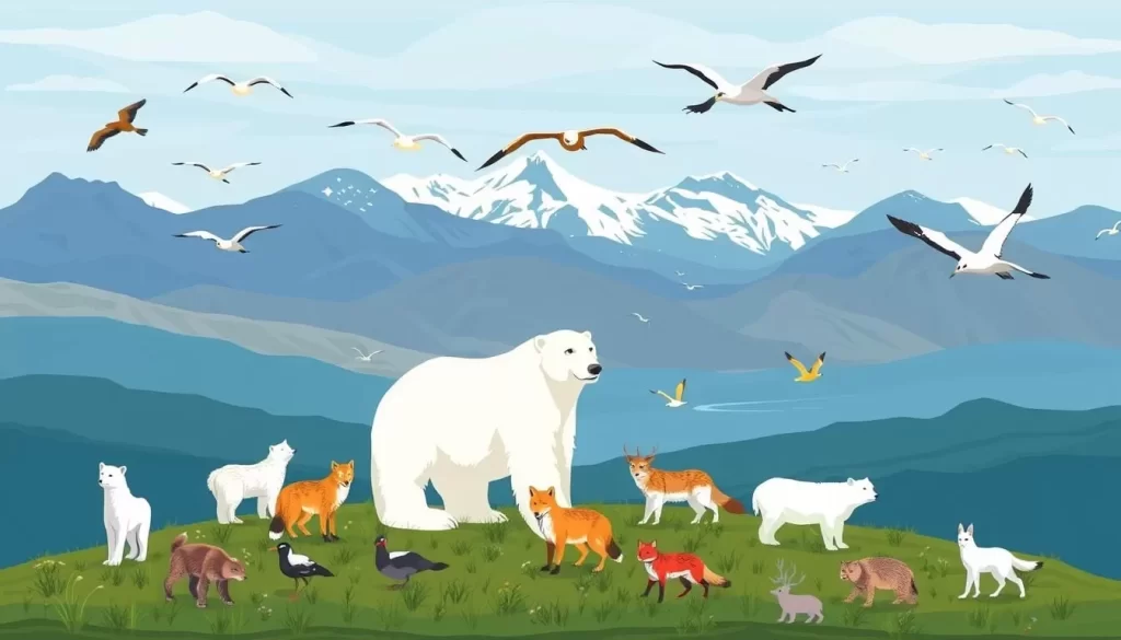 Image of diverse Arctic wildlife in Quttinirpaaq National Park