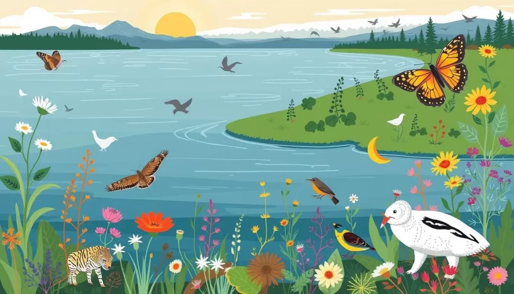 Image of diverse wildlife around Cedar Lake