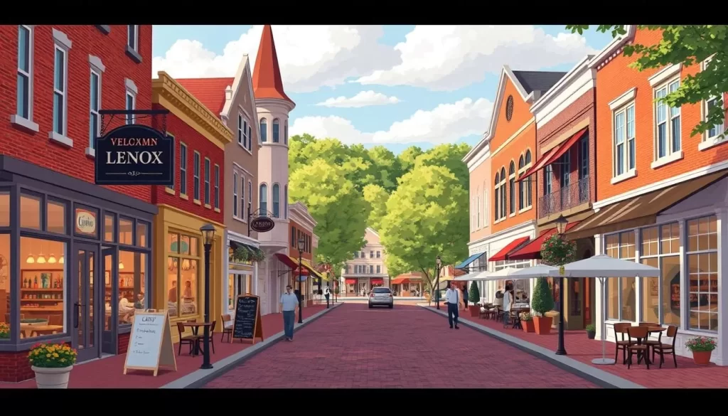 Image of downtown Lenox with its charming shops and restaurants