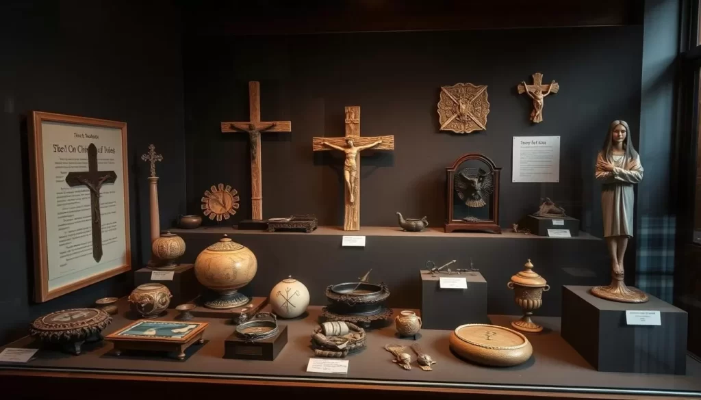 Image of hidden Christian artifacts in a museum on Shimoshima Island