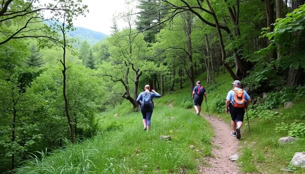 Image of hikers on trails at Cove Spring Park