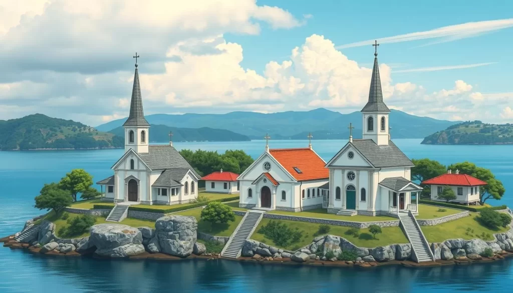 Image of historic Christian churches on Shimoshima Island, Japan
