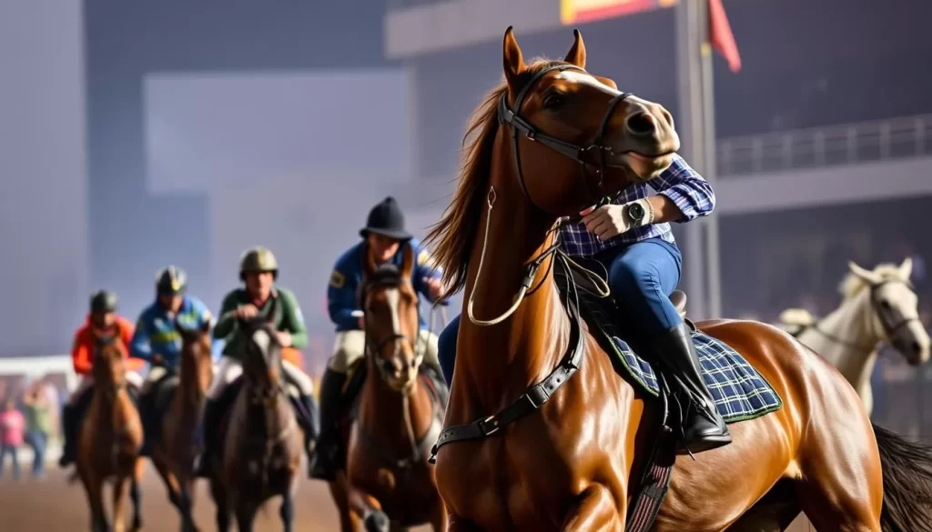 Image of horse riders competing in Managua