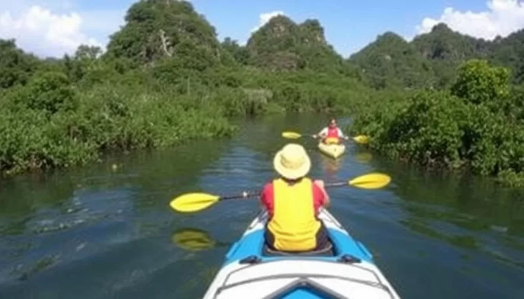 Image of kayakers paddling around Las Isletas de Granada
