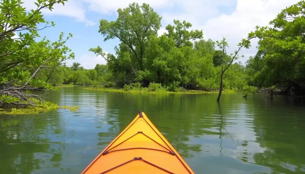 Image of kayaking in Miyako Island's mangroves