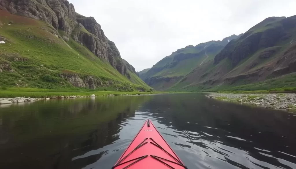 Image of paddling down the Soper River in Katannilik Territorial Park, Nunavut