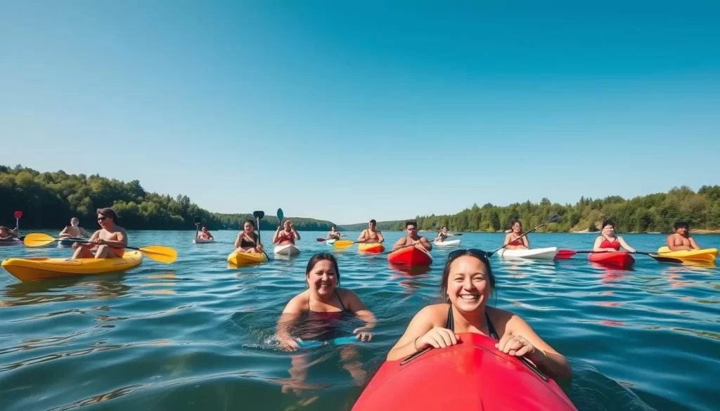 Image of people enjoying water activities at Canadohta Lake