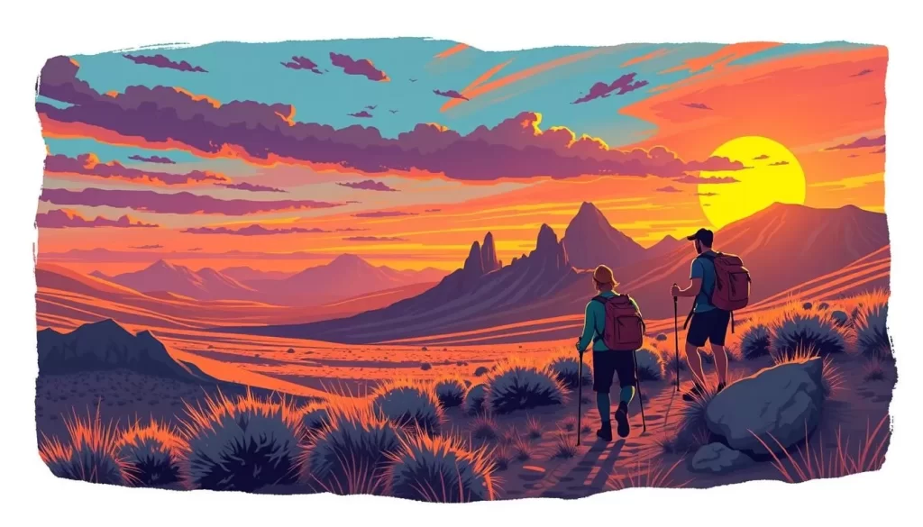 Image of people hiking in Tombstone Territorial Park under the midnight sun