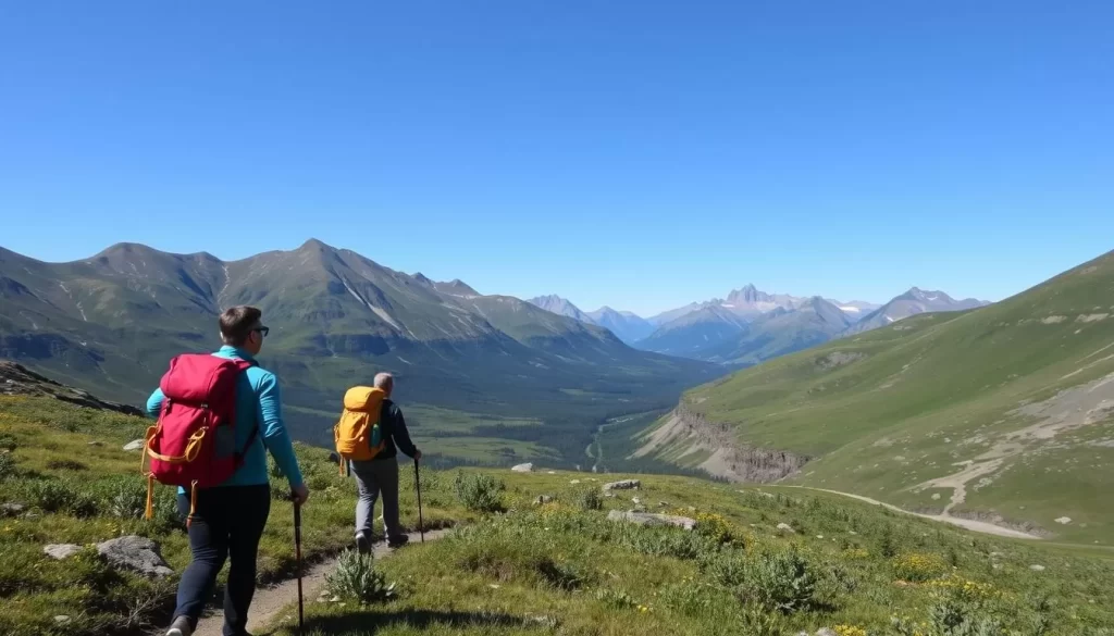 Image of people hiking in the Northwest Territories during summer