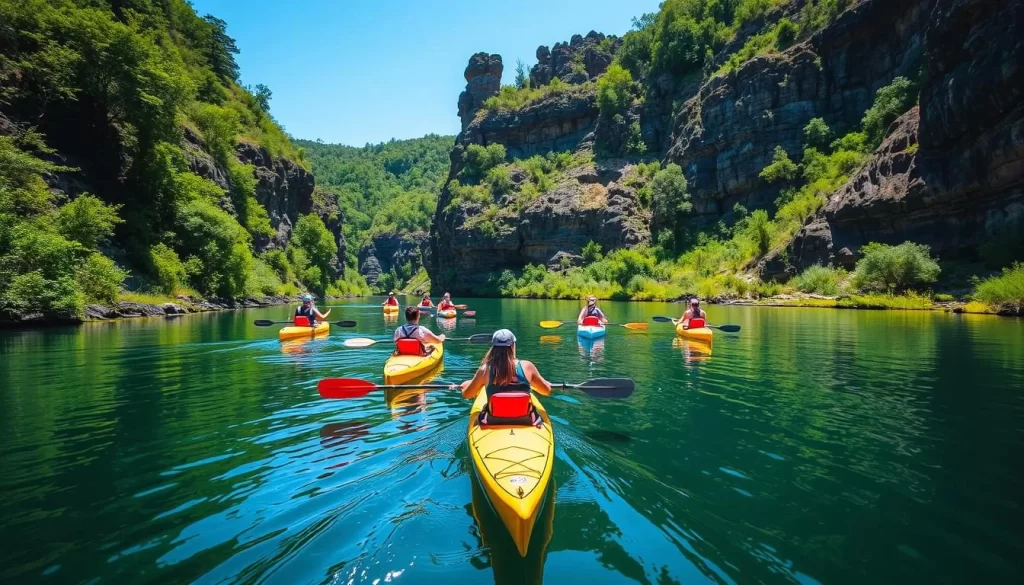 Image of people kayaking in Meads Quarry