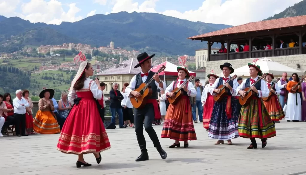 Image of performers at the Gjirokastër Folk Festival