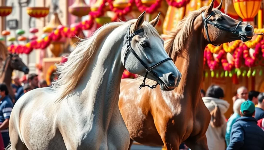 Image of purebred Spanish horses at the Granada fair