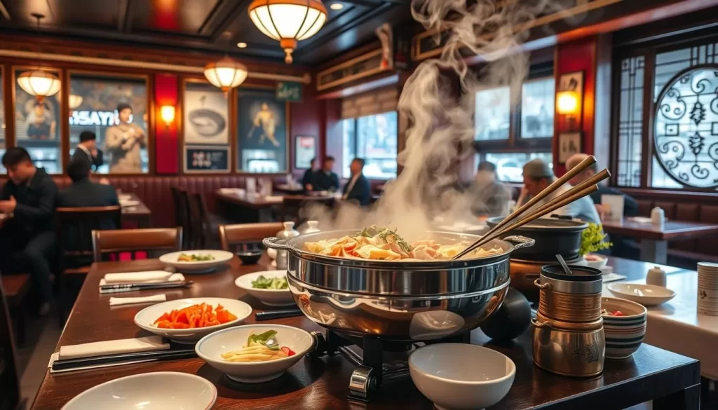 Image of shabu shabu being cooked at a table in Eat Tokyo