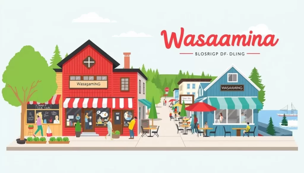 Image of shopping and dining options in Wasagaming, Clear Lake, Manitoba