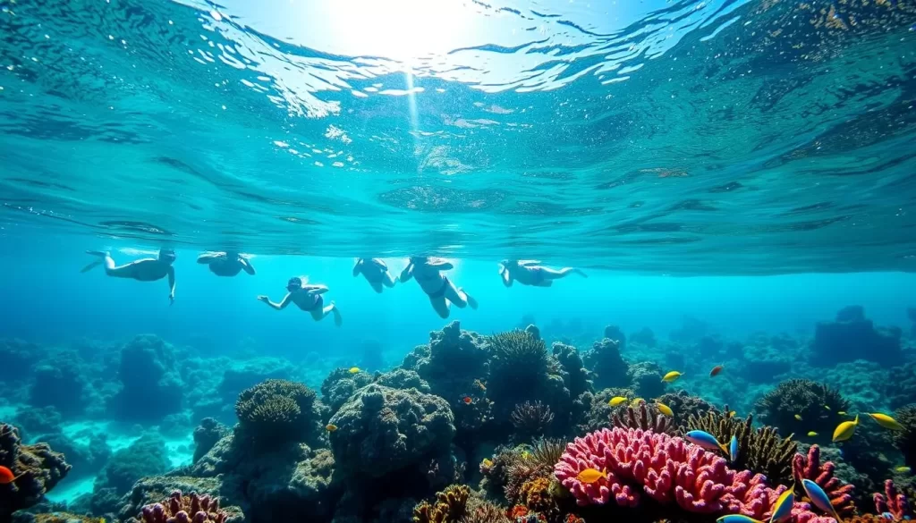 Image of snorkelers exploring Cahuita's coral reef