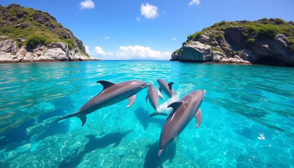 Image of swimming with dolphins in the Ogasawara Islands