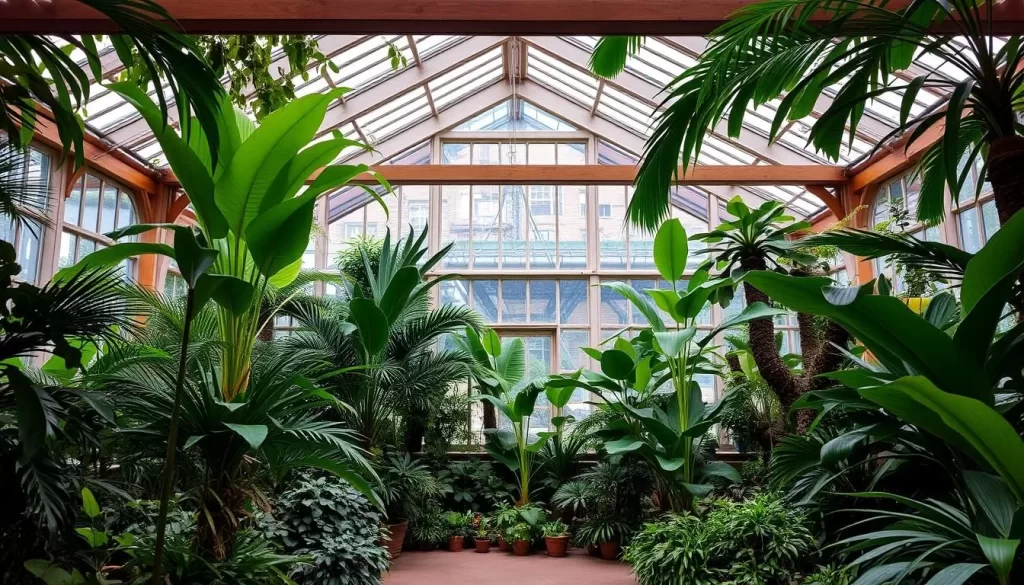 Image of the Barbican Conservatory's lush interior
