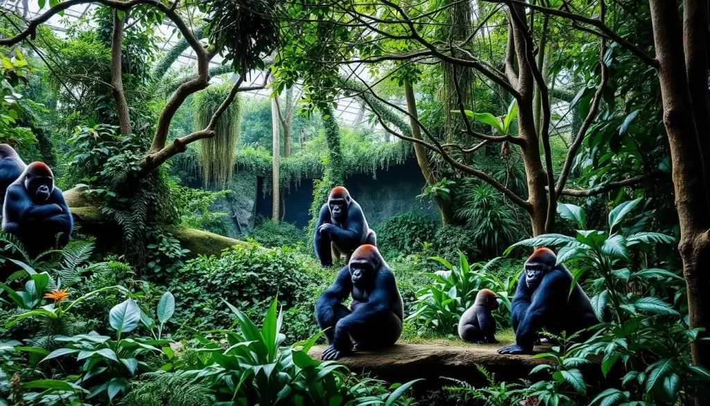Image of the Bronx Zoo's Congo Gorilla Forest exhibit